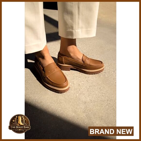 Leather Slip-On Loafers with Lug Sole, CloudBound Foam Insoles, Size [Specify] - Picture 3 of 7